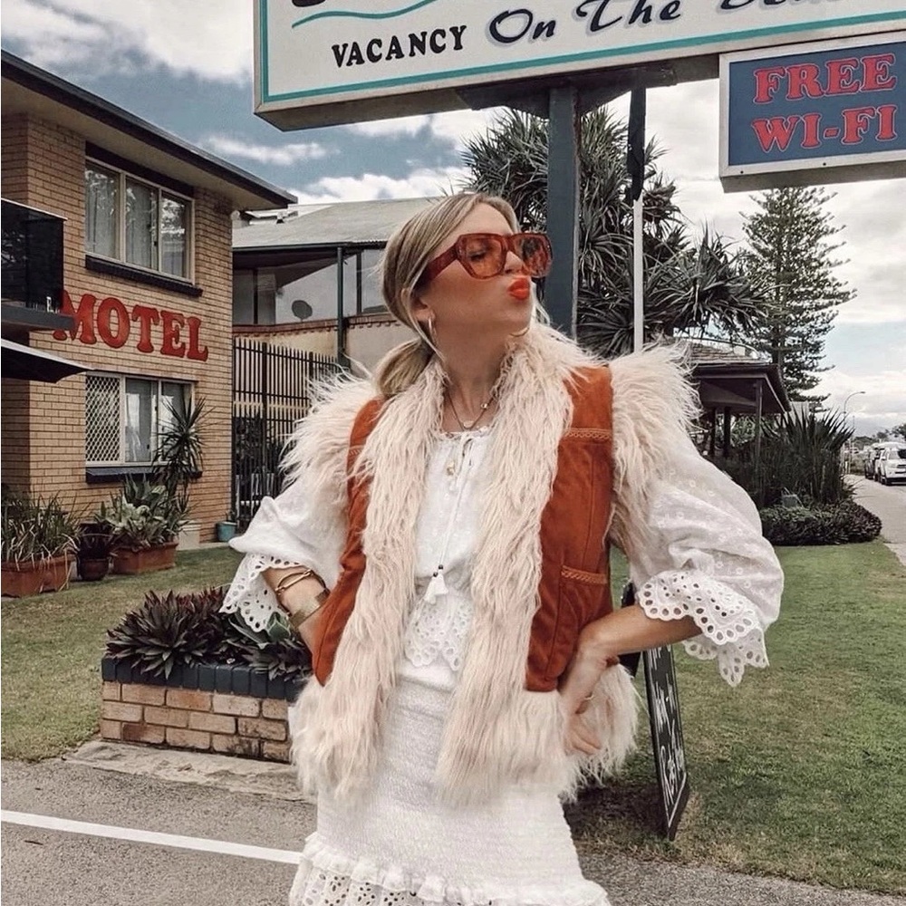 Spell & the Gypsy Collective Joan Faux Fur Vest in Copper